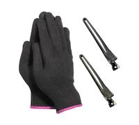 Paio Di Guanti Resistenti Al Calore, Guanti Da Stiro Professionali, Strumenti per Acconciature, Neri