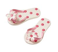 Paio di mini Flip-Flops 4,5 cm rosa con pois miniatura Infradito ciabatte sandali in legno