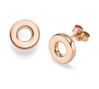 Paio di Orecchini Cerchi Ø11mm Di 585 Oro Rosso Brillante Semplice