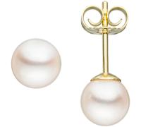 Paio di Orecchini Con Akoya Perle 6mm Rotondo 585 Oro Orecchini Donna