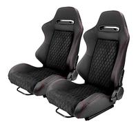 Paio Nero Reclinabile Racing Seat 2 Slider Sport Secchio PVC Pelle Destra e Sinistra