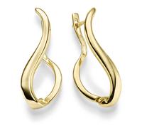 Paio Orecchini a Cerchio 28x9, 5mm Ondulato Orecchini Di 585 Oro