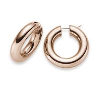 Paio Orecchini a Cerchio 35x8mm Di 585 Oro Rosso Rotondo Semplice Orecchini