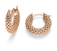 Paio Orecchini a Cerchio Con Himbeer-Muster 20x5mm 585 Oro Rosso Donna