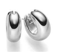 Paio Orecchini Creole Orecchini a Cerchio 20x8mm Brillante 585 Oro Bianco Donna