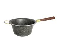 Paiolo in alluminio con manico in legno, marca Lar, colore argento