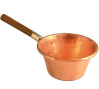 HOMe Paiolo Con Manico In Rame E Legno Cm 22