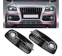 Pair ABS Front Fog Lamp Lower Grille Grill Cover Kit For Audi Q5 MK1 2013-17 T0