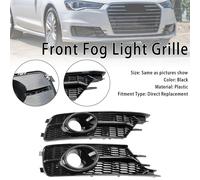 Pair Front Bumper Lower Light Cover Grille Per AUDI A6 C7 2016-18 W/ACC Hole S1