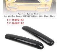 Pair Front Bumper Trim Set Per Mini One Cooper R50/R52/R53 01-04 Glossy Black T9