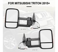 Pair of Electric Extendable Towing Mirrors Per Mitsubishi Triton 2015+ Black L3