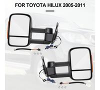 Pair of Electric Extendable Towing Mirrors Per Toyota Hilux 2005-2011 Black DE