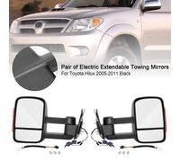 Pair of Electric Extendable Towing Mirrors Per Toyota Hilux 2005-2011 Black H0