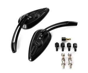 Pair of rearview mirrors Custom mirrors Moto Black DX + SX adapters