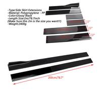 Pair of Side Skirts Extensions Splitters For VW Golf Ford Mustang Focus H0