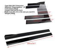 Pair of Side Skirts Extensions Splitters For VW Golf Ford Mustang Focus S1