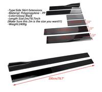 Pair of Side Skirts Extensions Splitters For VW Golf Ford Mustang Focus T0