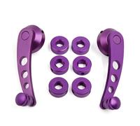 Pair Purple Aluminum Alloy Car Window Winder Door Crank Handle w Adaptors