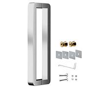 Paired Handles for Single Door,Modern Push-Pull Door Handle Round Corner, Stainless Steel Smooth Bar Pull Handle for Indoor Outdoor Gate, 38x25mm Pole(Silver,52.5cm/20 5/8")
