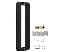 Paired Handles for Single Door,Modern Push-Pull Door Handle Round Corner, Stainless Steel Smooth Bar Pull Handle for Indoor Outdoor Gate, 38x25mm Pole(Black,62.5cm/24 5/8")