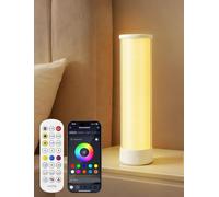PAIRIER Lampada da tavolo LED intelligente, lampada da comodino ricaricabile da 4000 mAh con telecomando e APP, 16 milioni di colori, timer e modalità musica, lampada decorativa per camera da letto