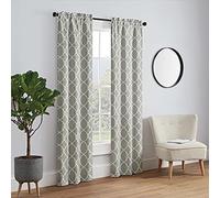 Pairs to Go Vickery Modern Decorative Rod Tende per finestre tascabili per Camera da Letto o Soggiorno (Doppio Pannello), Misto Cotone, Grigio, 28 in x 84 in, 2 unità