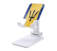 Paisley E Barbados Bandiera Paisley Modello Novità Pieghevole Supporto Del Telefono Cellulare Stampato Regolabile Desktop Phone Holder Accessori Da Viaggio 6.5×3.5×2.5 Pollici