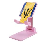 Paisley E Barbados Bandiera Paisley Modello Novità Pieghevole Supporto Del Telefono Cellulare Stampato Regolabile Desktop Phone Holder Accessori Da Viaggio 6.5×3.5×2.5 Pollici