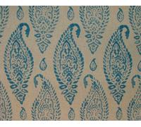 Paisley Fiordaliso Blu Lino Misto Cotone Tessuto Tenda Fodera Cuscino