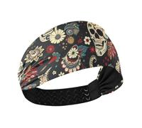 Paisley fiore teschio antiscivolo atletico fascia donna elastico sudato fasce per trucco ciclismo pallavolo lavaggio viso