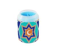 Paisley Flower Moon Blue Etnico Pulitore per cani portatile e massaggiatore con spazzola in silicone Kit di pulizia per cani di piccola taglia media e razze di gatti