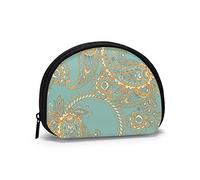 Paisley on Green Polar Bear Family Portamonete Portafogli Portamonete Funky Portachiavi Cerniera Piccole borse cosmetiche per il trucco