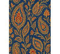 Paisley Pattern Notebook (8.5x11): Large Blue and Gold Ornamental Lined Notebook for Writing and School | Elegant Boho Style Journal for Women and ... Notebook for Notes and Ideas | 110 Pages