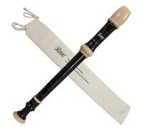 Paititi - Registratore soprano 8 fori con asta di pulizia + borsa per il trasporto, colore crema/nero, chiave di C