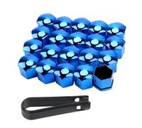 PAITOK Coprimozzo per Dadi Ruota, 20 Pezzi di coprimozzo universali in plastica cromata per bulloni Ruote coprimozzo per Pneumatici con Set di Strumenti di rimozione per Auto (Blu, 17 mm)