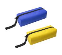 PAITOK Set di 2 Borsa Porta Attrezzi Piccola e Portatile, Multifunzionale in Tela, con Cerniera, Vari Colori Disponibili, per Utensili, Giardinaggio, Lavoro Fai da Te e Artigianato (Blu e giallo)