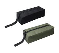 PAITOK Set di 2 Borsa Porta Attrezzi Piccola e Portatile, Multifunzionale in Tela, con Cerniera, Vari Colori Disponibili, per Utensili, Giardinaggio, Lavoro Fai da Te e Artigianato (Verde e nero)