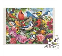 Pájaros en la escena del jardín Puzzle Fai Da Te 1000 Pezzi Cartone Extra Spesso Per Famiglia, Gioco Divertente Stimolante, Bella Decorazione, Regalo Compleanno Per Famiglia 52x38cm/1000pcs