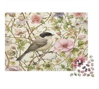 Pájaros y flores Puzzle 1000 Piezas De Cartón Grueso Rompecabezas DIY Mindfulness Para Actividades En Familia Como Regalo De Graduación 70x50cm/1000pcs