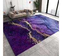 PAJEON Tappeto Camera da Letto a Sfumatura In Oro Viola Astratta Marmorizzata, Tappeti Design, 120 x 170 cm Tappetone Antimacchia - per Decor del Pavimento del Soggiorno