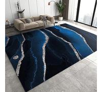PAJEON Tappeto Salotto Moderno a Linee Stellate In Marmo Blu Navy Di Lusso, 140 x 200 cm Tappeti Antiscivolo, Tappetone Antimacchia - per Decor del Pavimento del Soggiorno