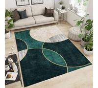 PAJEON Tappeto Salotto Moderno a Marmo Sfumato Verde Smeraldo, 140 x 200 cm Tappeti Antiscivolo, Tappetone Antimacchia - per Decor del Pavimento del Soggiorno