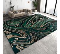PAJEON Tappeto Salotto Moderno a Marmo Verde Scuro Dorato Di Lusso, 140 x 200 cm Tappeti Antiscivolo, Tappetone Antimacchia - per Decor del Pavimento del Soggiorno