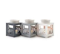 Pajoma 10749 Set di 3 spandiprofumo Lampada Home, Ceramica/Legno, Altezza 13 cm