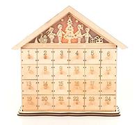 Pajoma 14743 Calendario dell'Avvento in legno Presepe L 39 x P 11,5 x H 37 cm