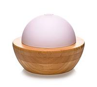 PAJOMA 44389 Diffusore di aromi Alzir, vetro e bambù, con cambio di colore a LED, altezza 13 cm