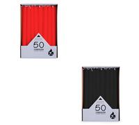 pajoma® Candele a bastoncino, altezza 25 cm, durata circa 7 ore, senza profumo, versatile per candelabri, decorazioni e occasioni festive (rosso, nero)