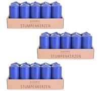 pajoma® Candele a pilastro, Ø 4 x 9 cm, durata di combustione: circa 9 ore, paraffina e stoppino in cotone di alta qualità, ideale per gastronomia, hotel, chiese e celebrazioni (blu, 30 pezzi)