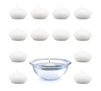 pajoma® Candele galleggianti XL, 12 pezzi, crema - candele ad acqua non profumate | 80 g di peso cera, circa 8 ore di durata, 69 x 38 mm | candele da piscina