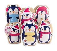 Pajoma Pinguino Calendario dell'avvento, 1 x 24 Sacchetti di Carta Kraft da riem